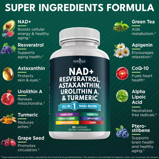 NAD+ Supplement label showing ingredients