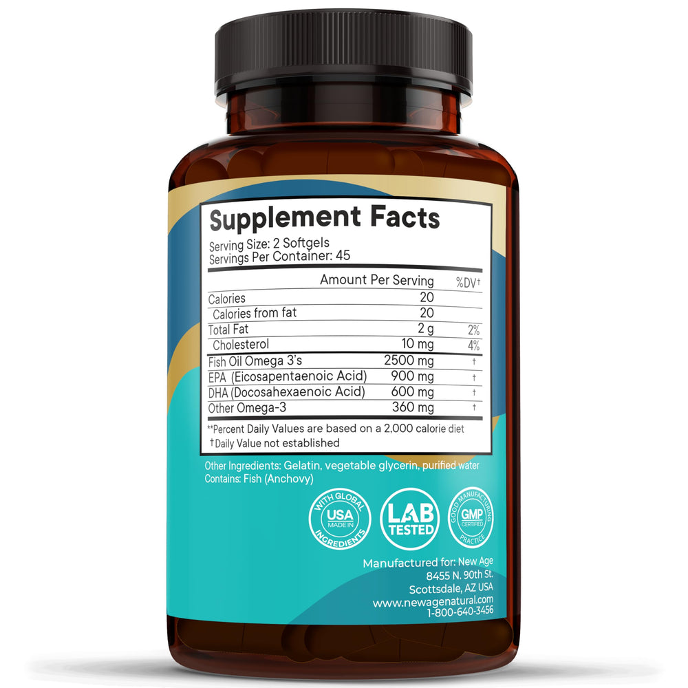 Allergen information and quality ingredients displayed on bottle