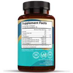 Allergen information and quality ingredients displayed on bottle