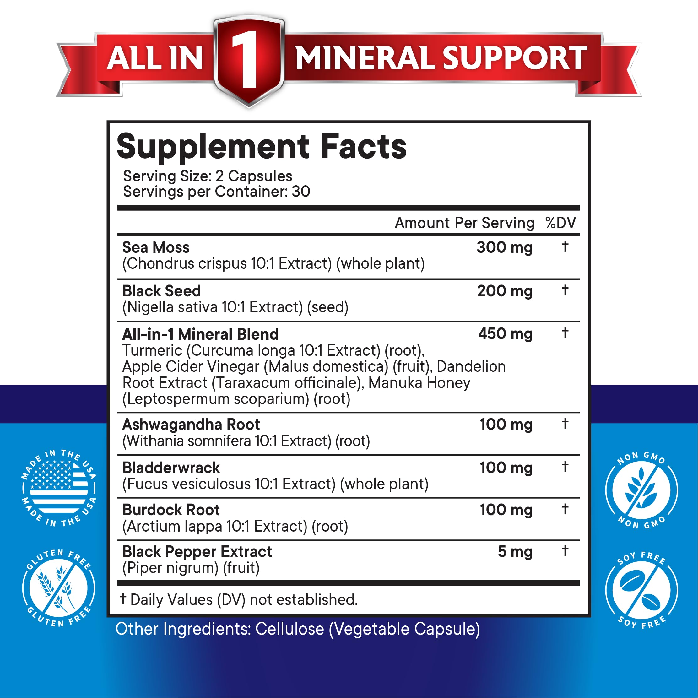 ACV and black pepper extract label
