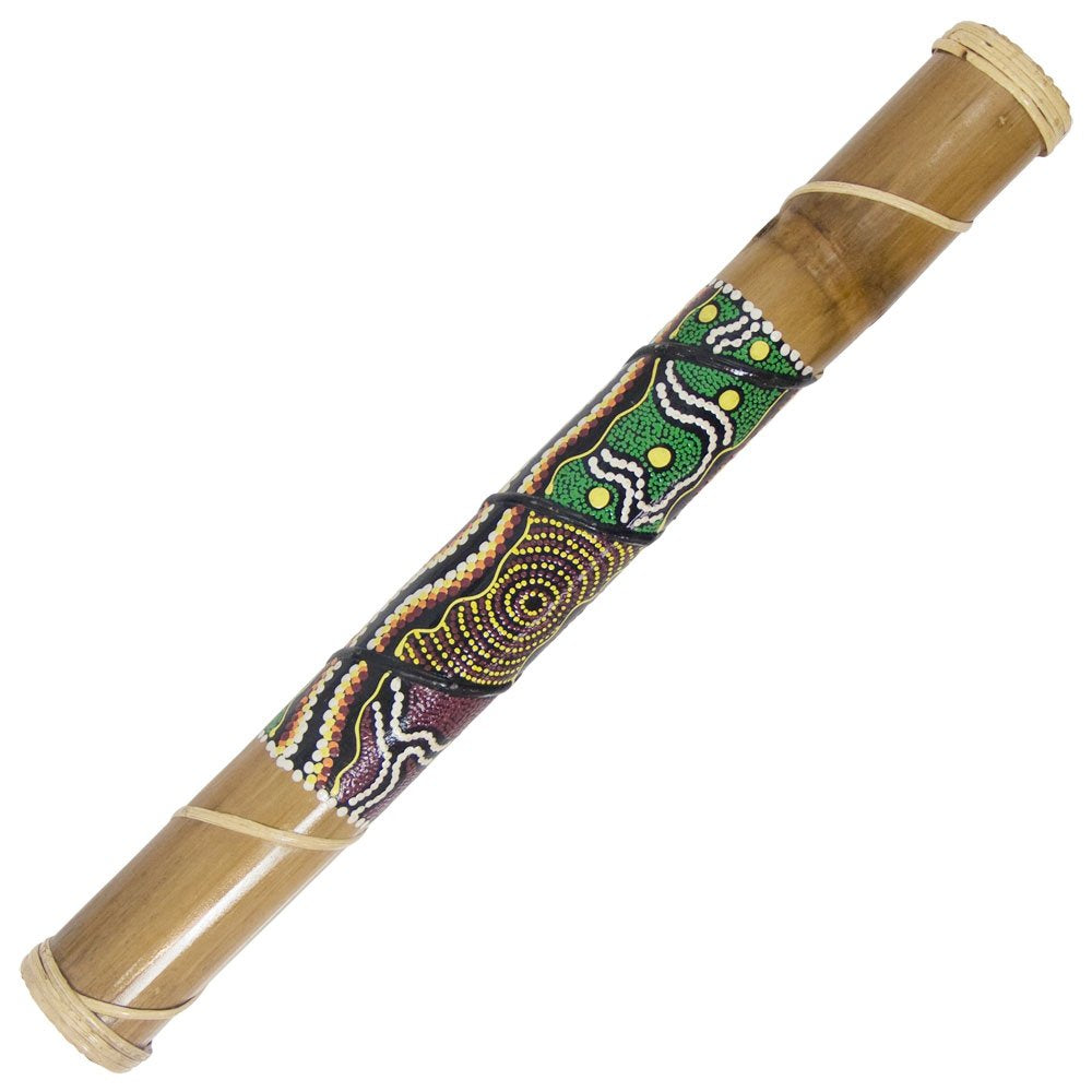 New Age Source Rain Stick Large Dot Painted offers calming rainfall sounds for meditation.