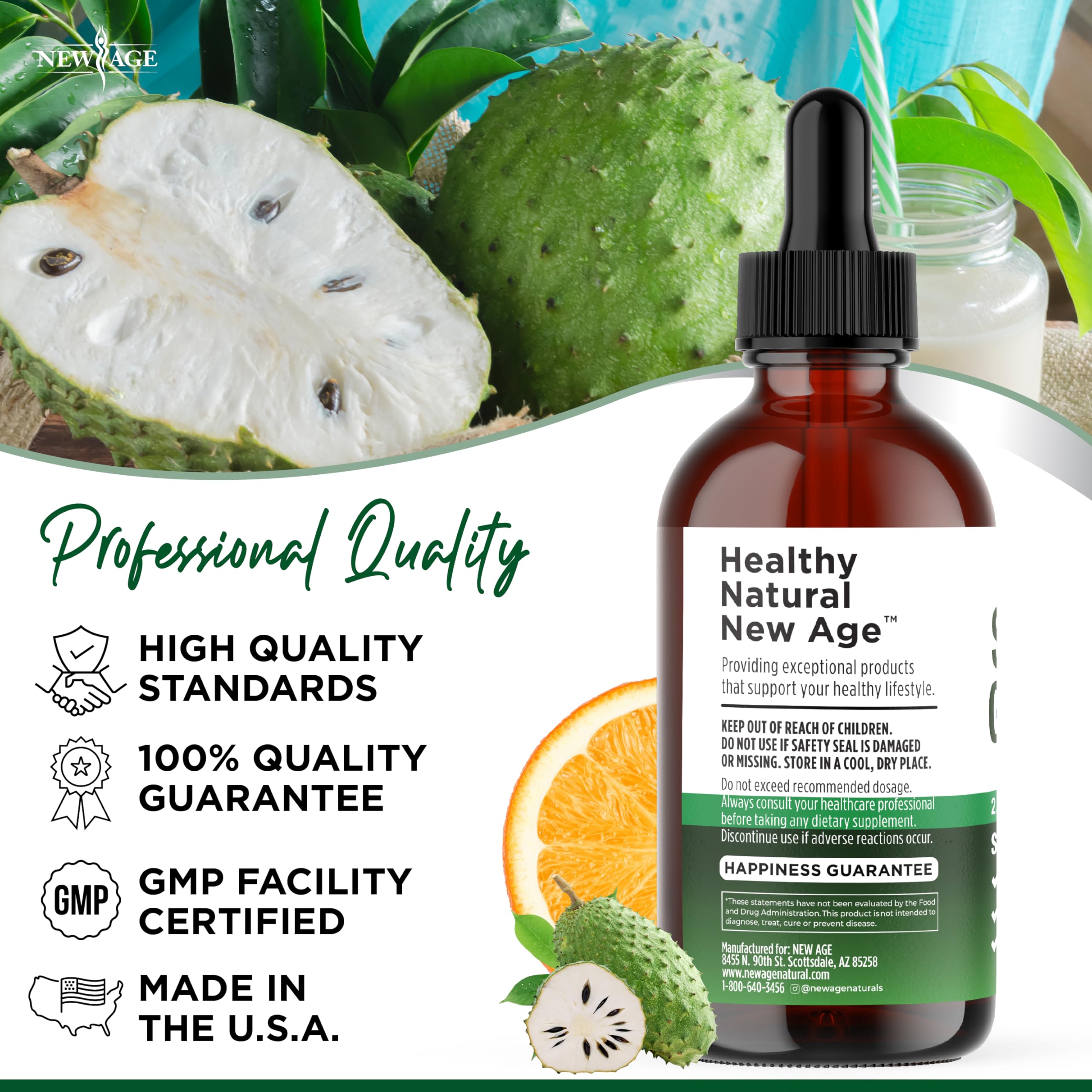 Fresh soursop leaves and fruit illustrating natural extracts