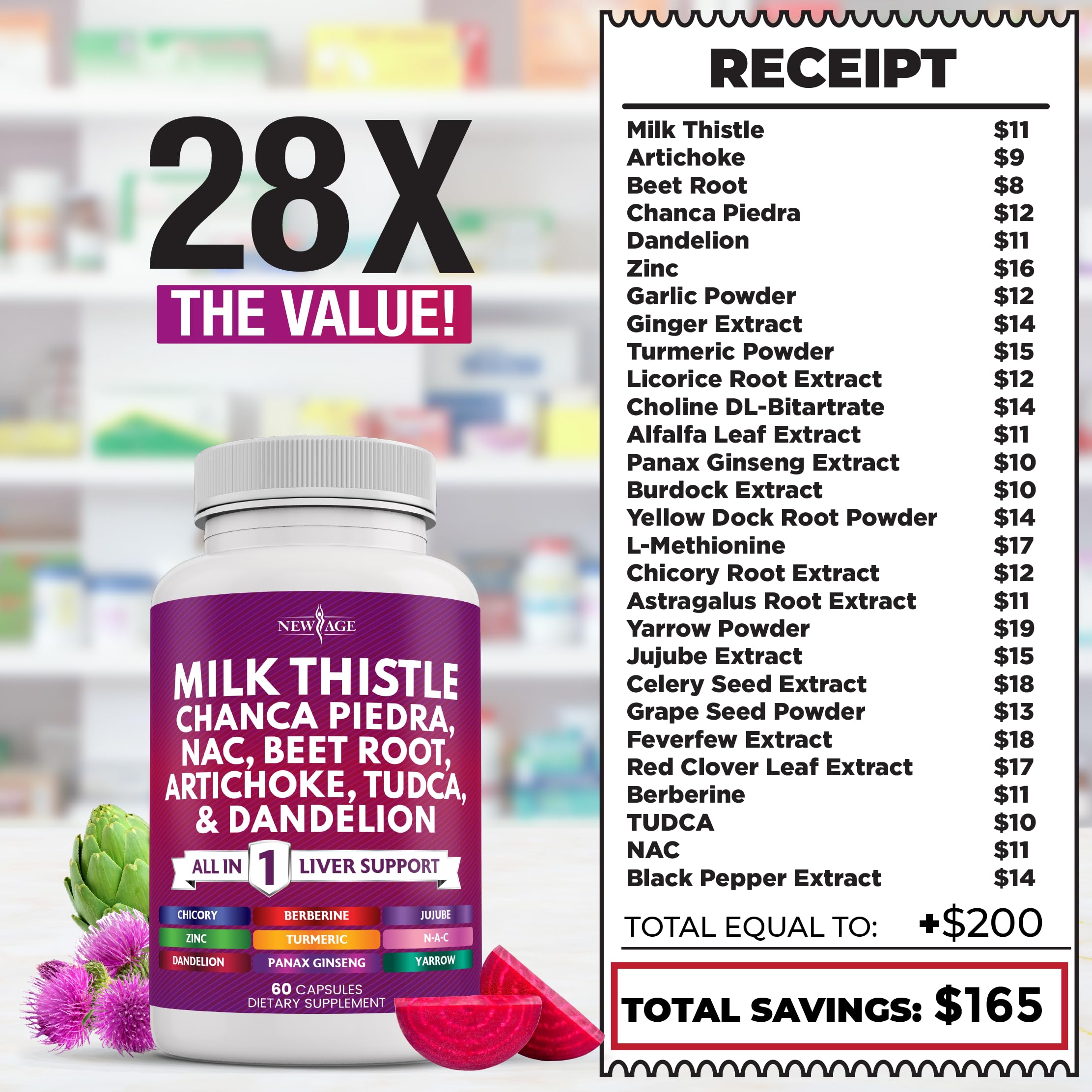 New Age TUDCA ingredient bottle suggests specialized support for liver function.