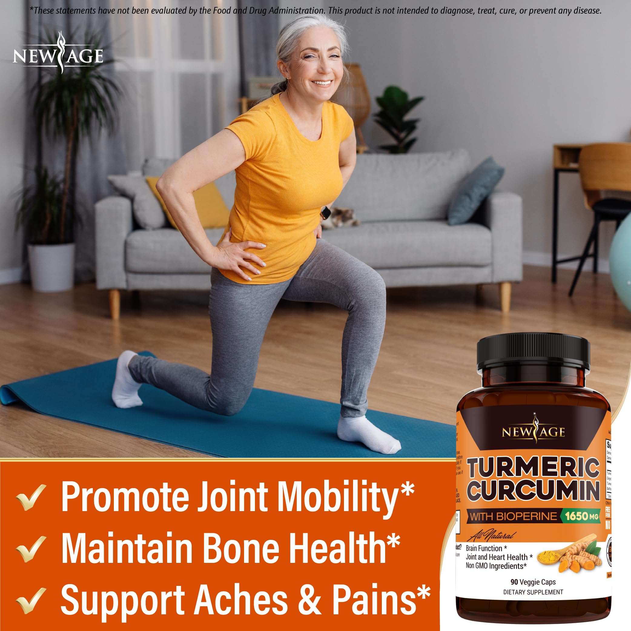 Ingredients for New Age Turmeric Curcumin Capsules