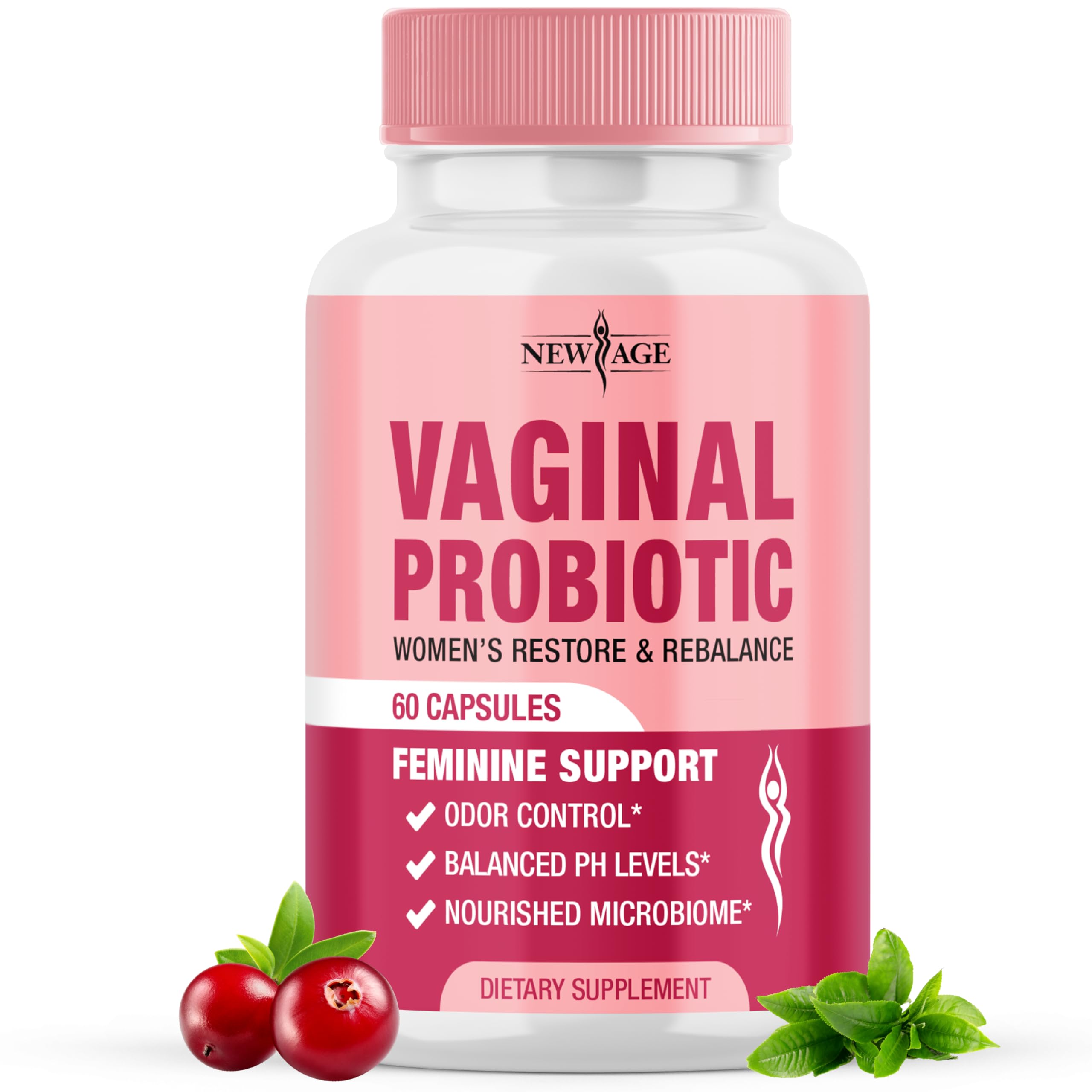 New Age Vaginal Probiotics bottle with capsules