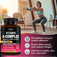NEW AGE Vitamin B Complex daily-dose display hints at steady energy through the day