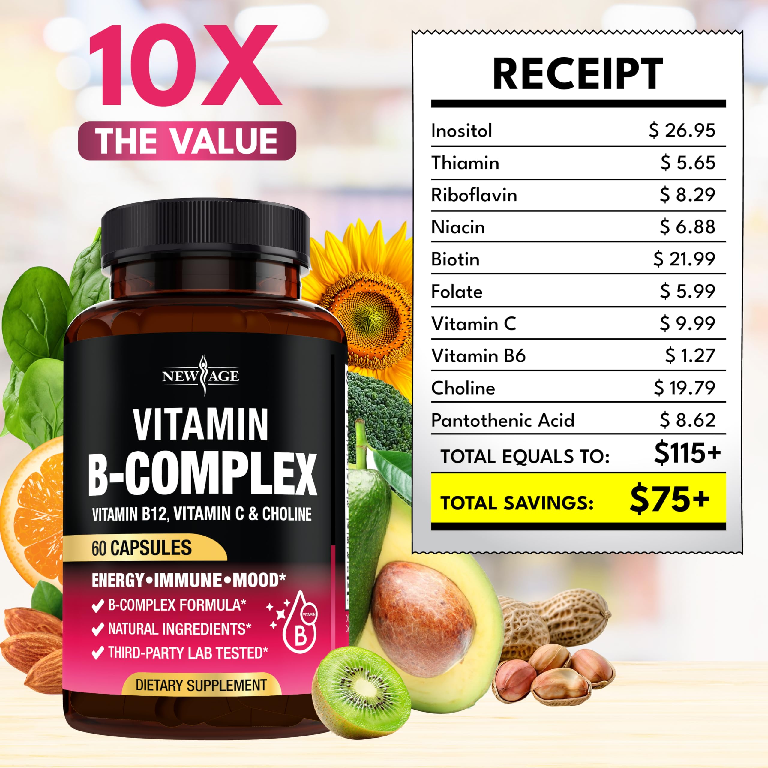 NEW AGE vegan capsules emphasizing plant-based B-vitamin support