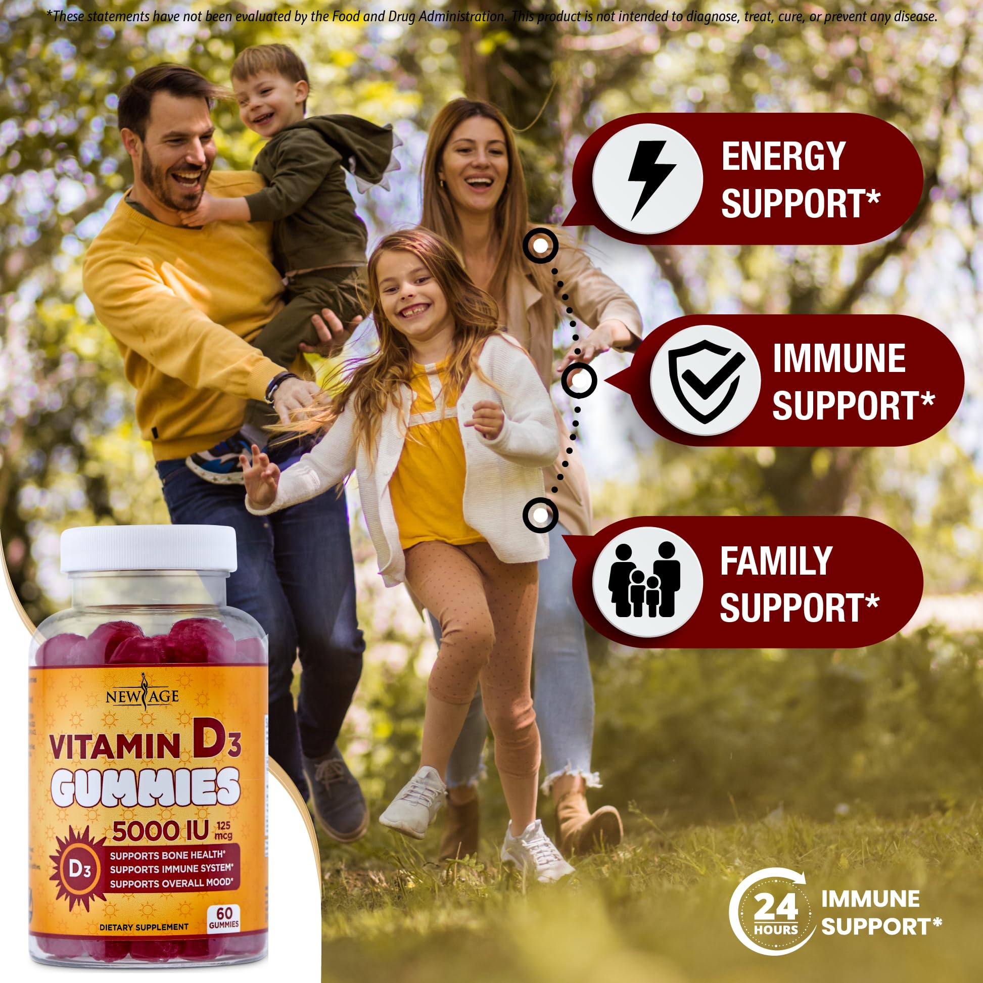 Non-GMO gluten-free dairy-free Vitamin D3 gummies label