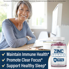 Product label graphic for NEW AGE Zinc Gummies