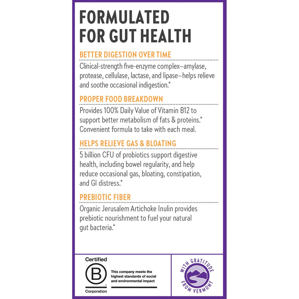 Back of bottle with supplement facts for All-Flora