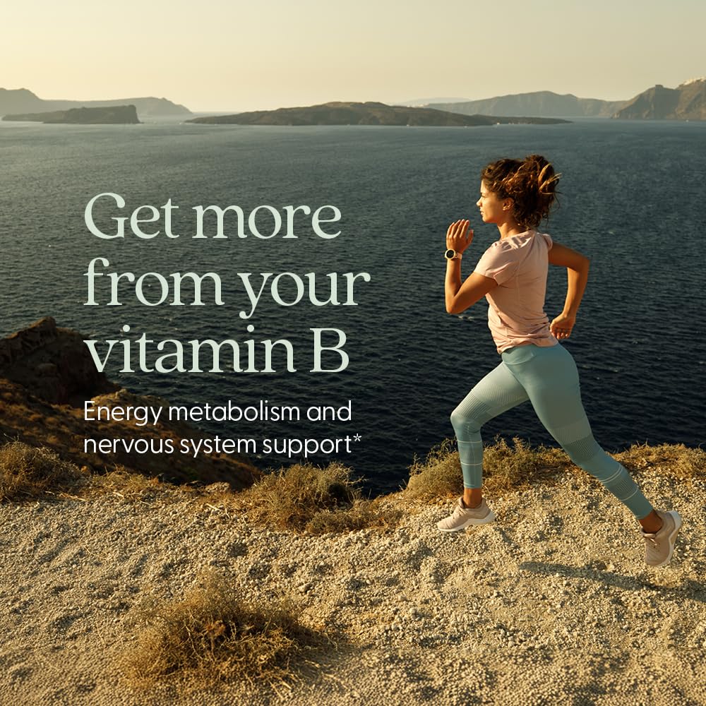 Close-up of 8 B vitamins graphic on the bottle