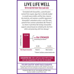 New Chapter Certifications labels for vegan, gluten-free, kosher quality.