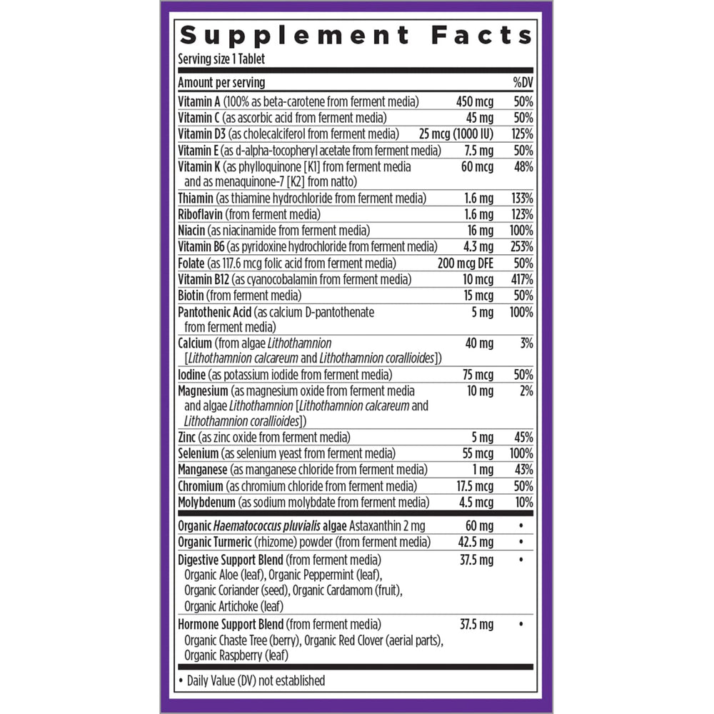 Fermented probiotics and whole-food blends in the multivitamin