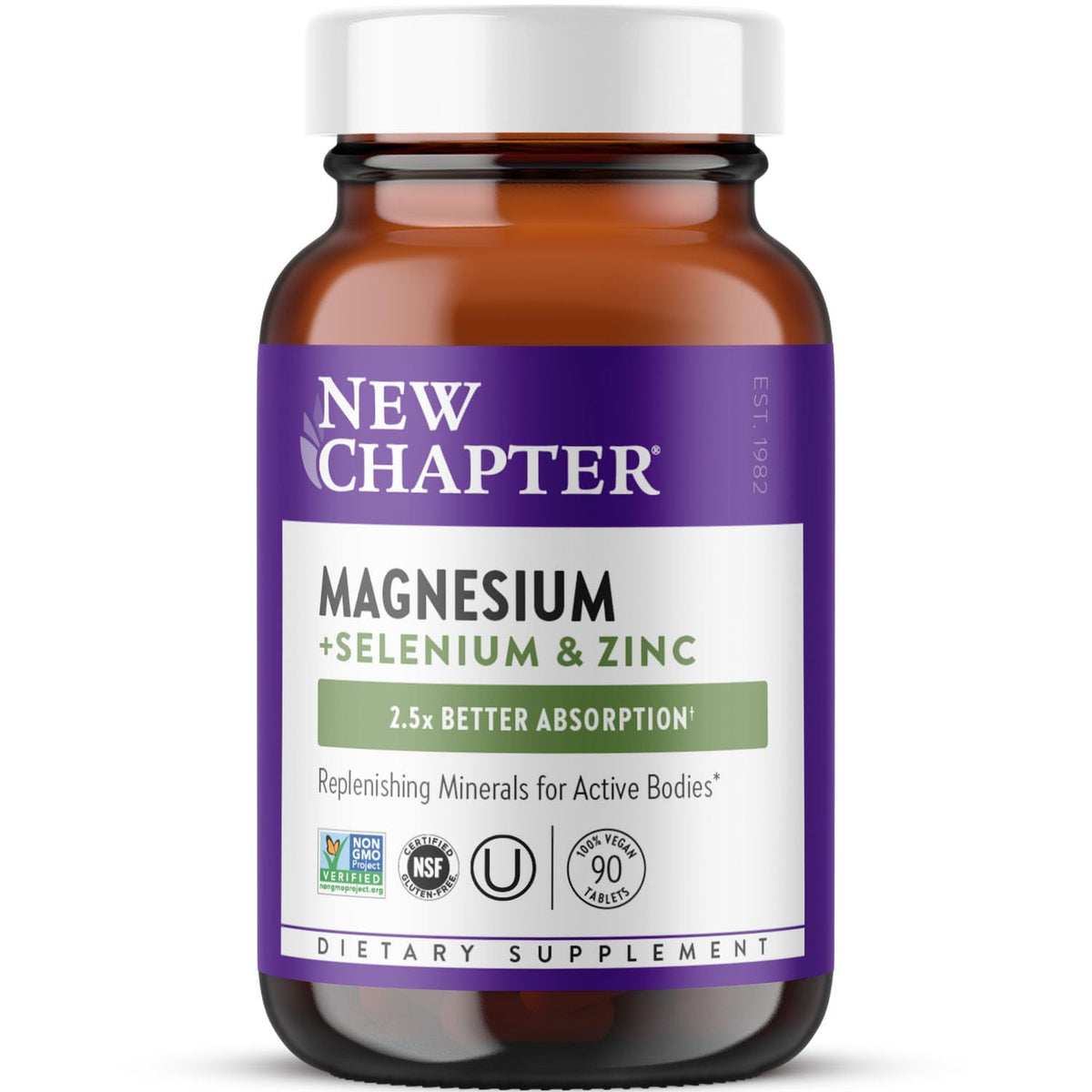 New Chapter Magnesium-Selenium-Zinc supplement bottle with label