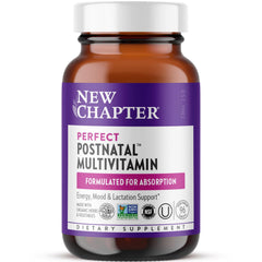 New Chapter postnatal vitamins bottle on white background
