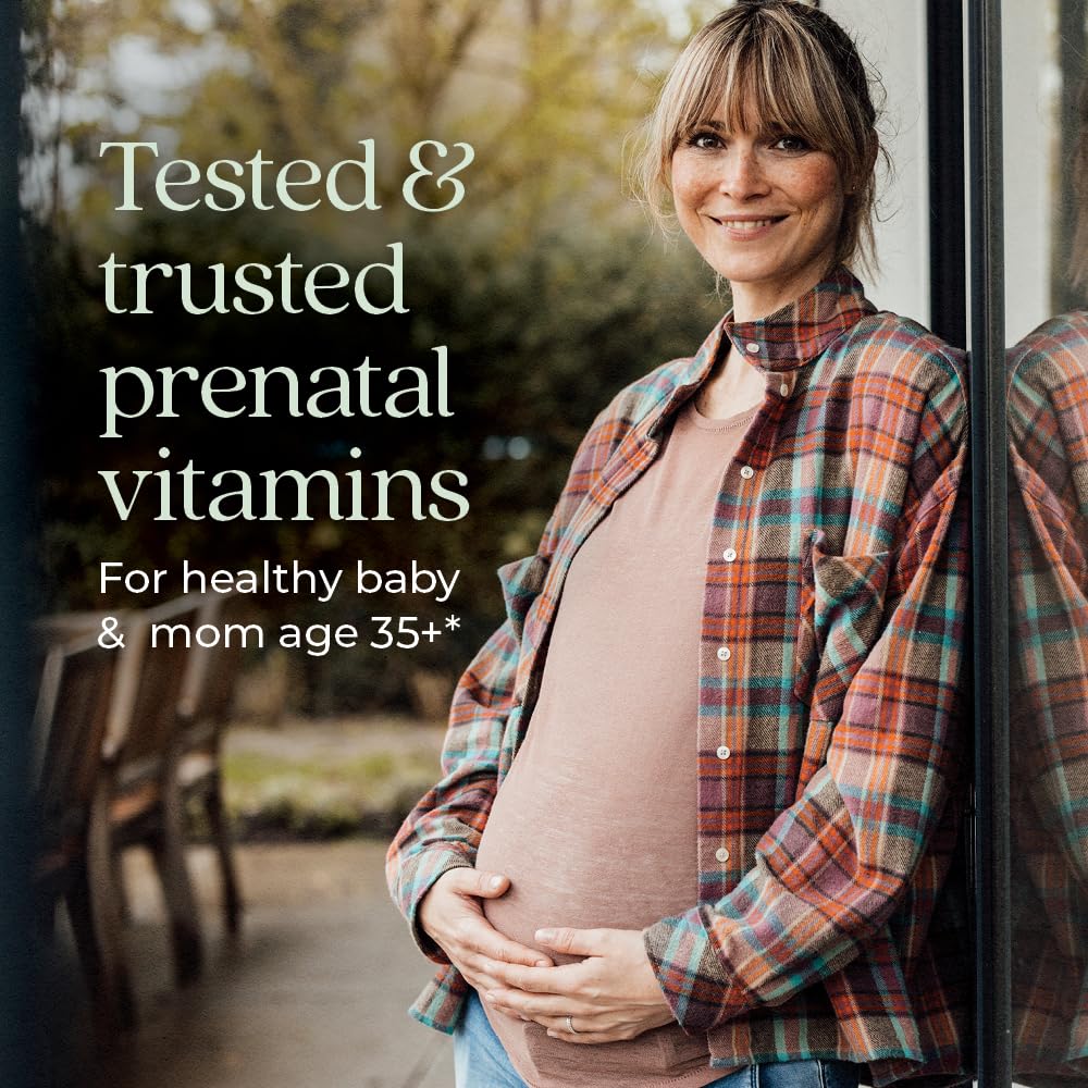 Close-up of prenatal bottle label showing 30 count