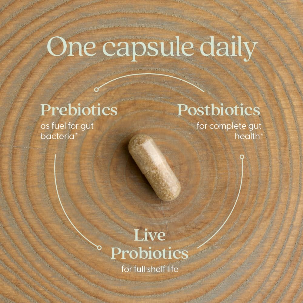 Gluten-free, vegan probiotic label close-up