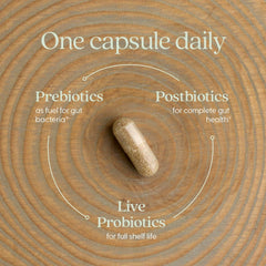 Gluten-free, vegan probiotic label close-up