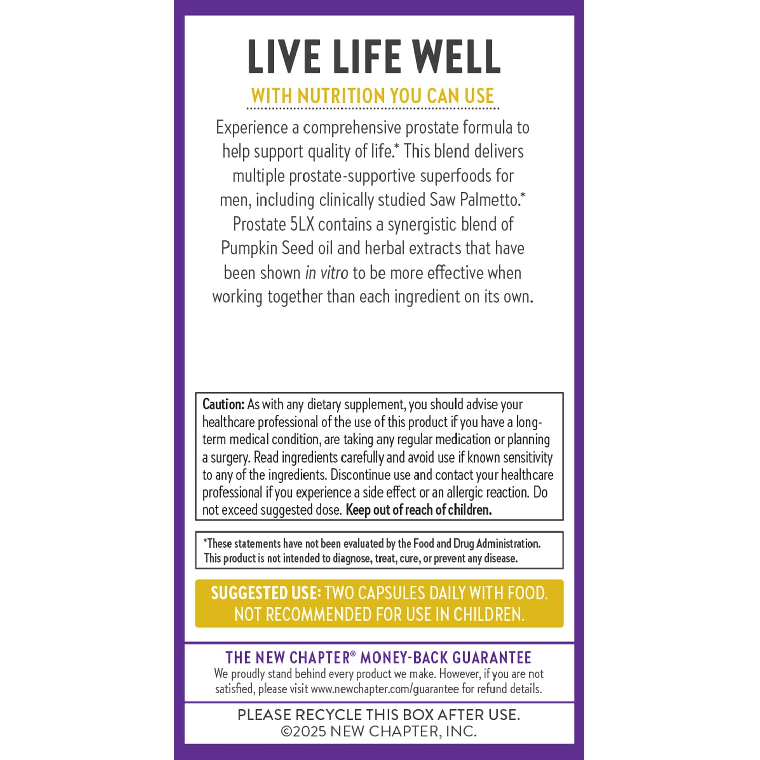 NSF gluten-free and non-GMO certifications for Prostate 5LX