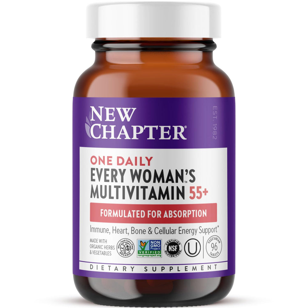 New Chapter 50+ women's multivitamin bottle on a white background