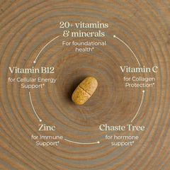 New Chapter Women's Multivitamin 40+ ingredients list emphasizes fermented nutrients for digestion.