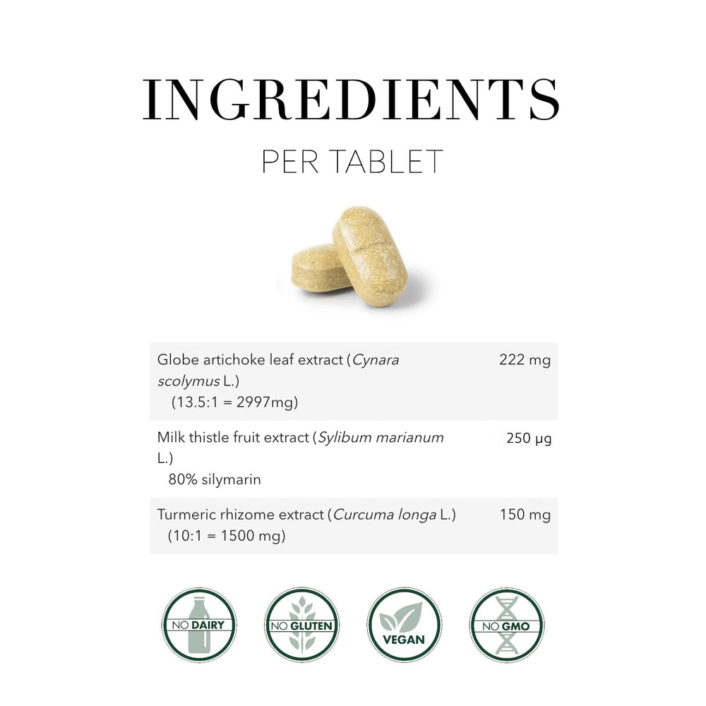 Close-up of Active Liver bottle label showing 30 tablets