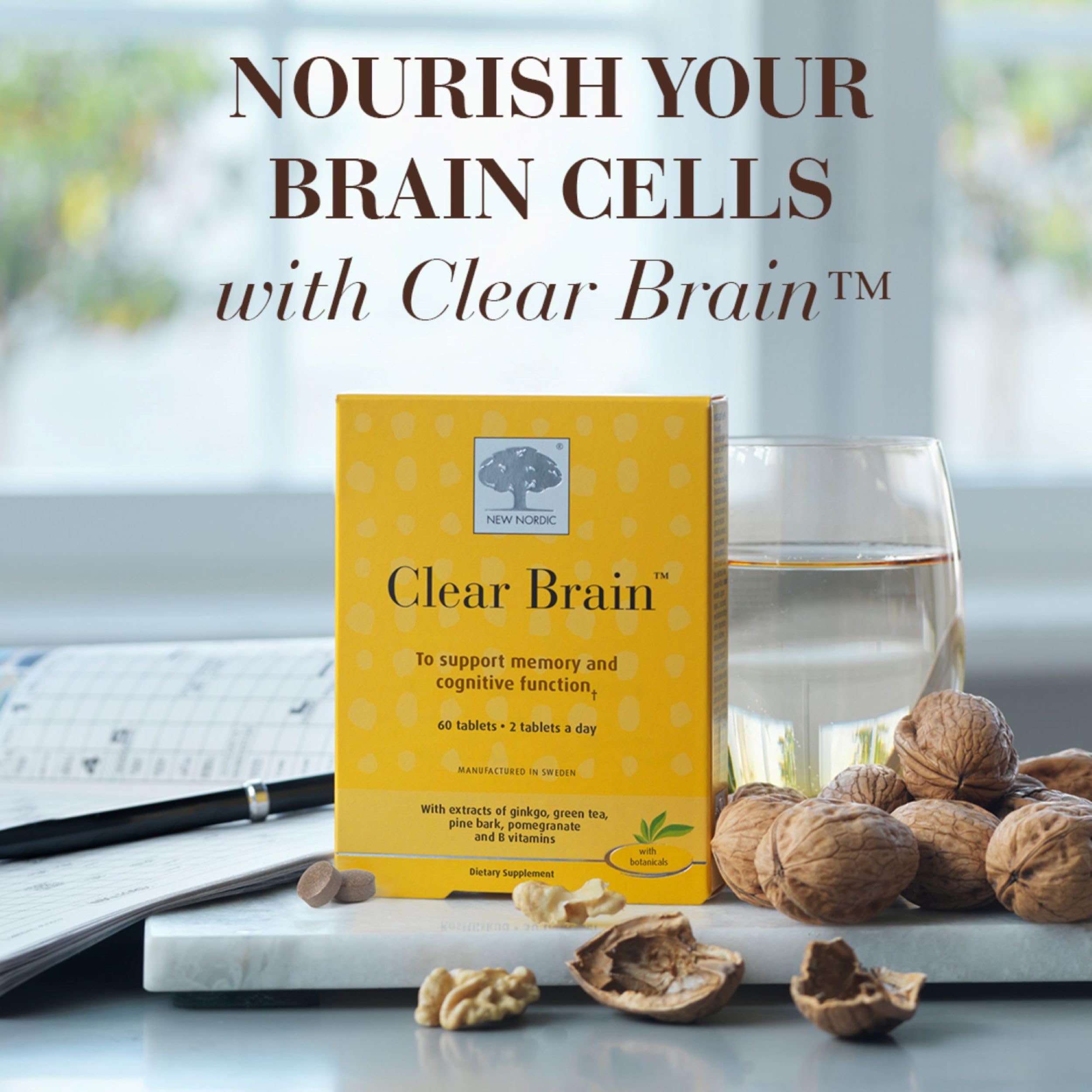 Vegan, non-GMO and preservative-free icons for Clear Brain