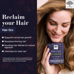 NEW NORDIC Hair GRO ingredients image featuring palm tocotrienols and apple extract.