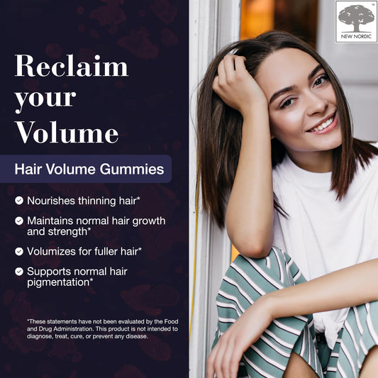 New Nordic Hair Volume Gummies bottle side view