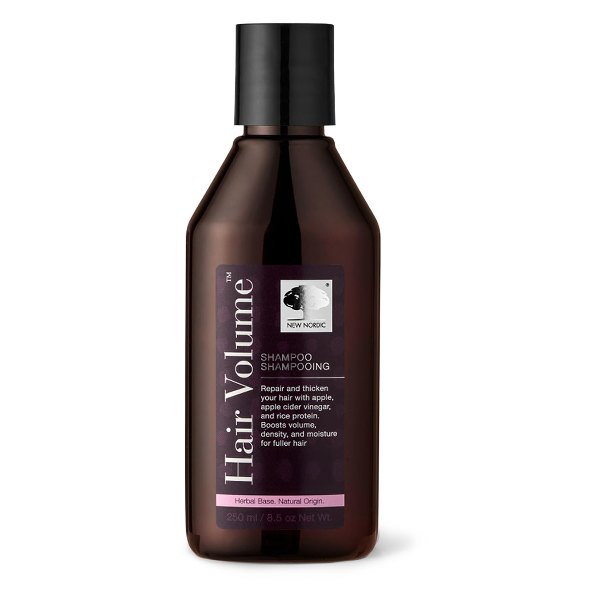 New Nordic Hair Volume Shampoo bottle and 8.5 oz packaging on white background