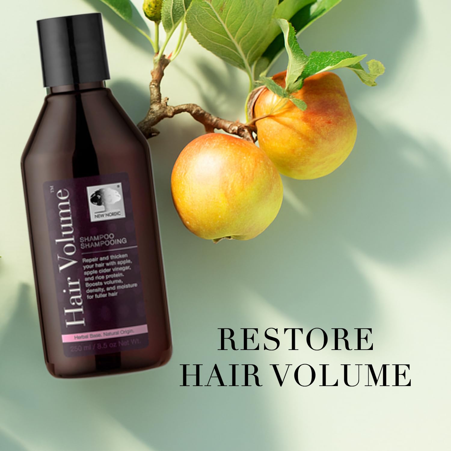 Product packaging for New Nordic Hair Volume Shampoo