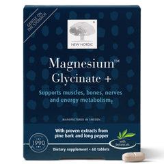 Bottle of New Nordic Magnesium Glycinate 220 mg 30 servings