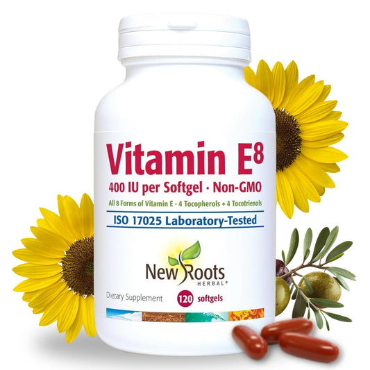 New Roots Herbal Vitamin E 400 IU capsules bottle