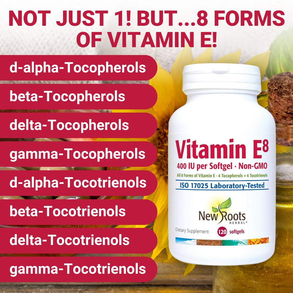 Softgel capsules in bottle with natural vitamin E