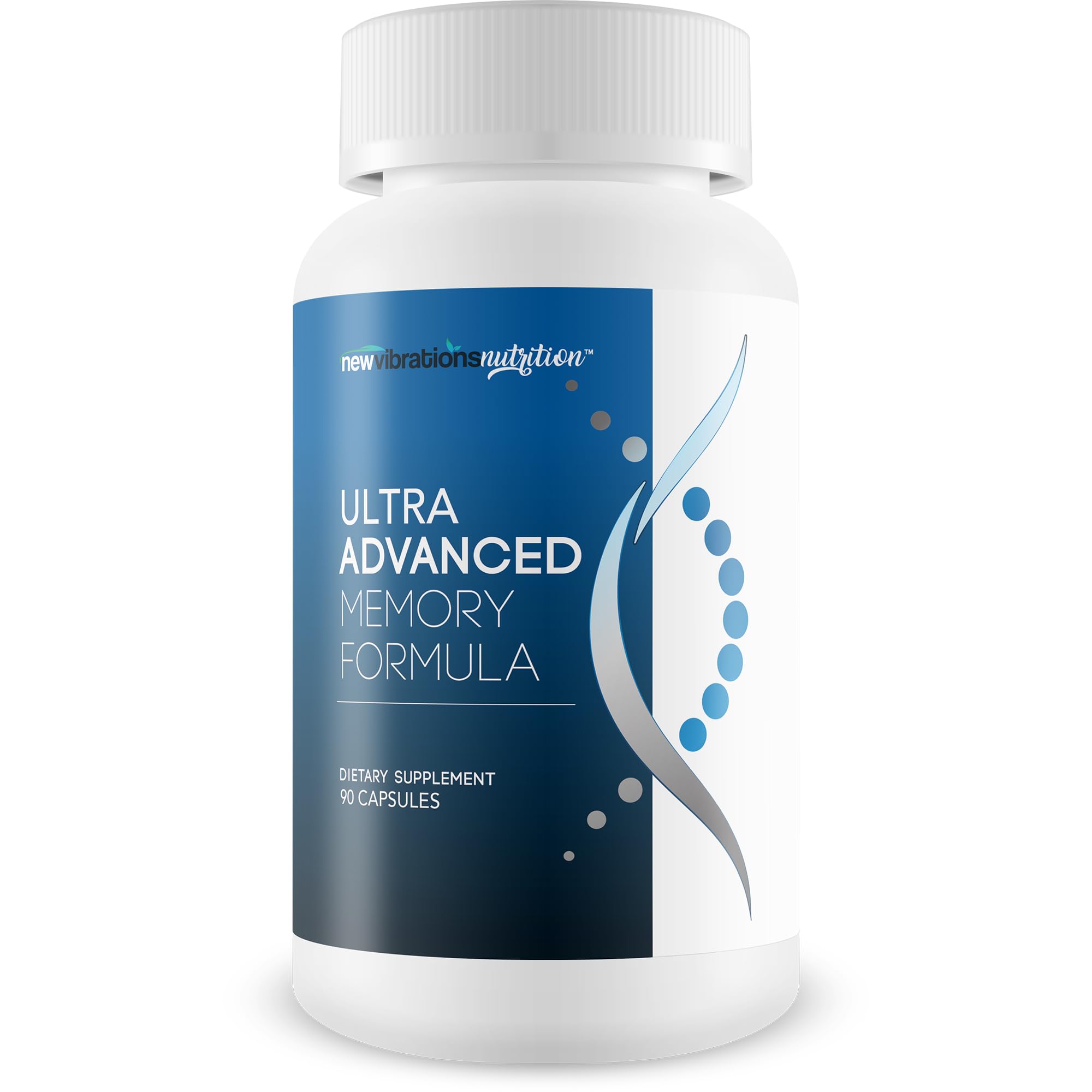 Bottle of New Vibrations Nutrition Ultra Advanced Memory Formula