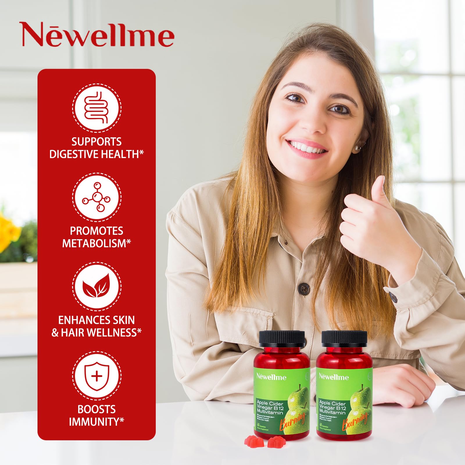 Serving size and 44 mg ACV per serving illustration