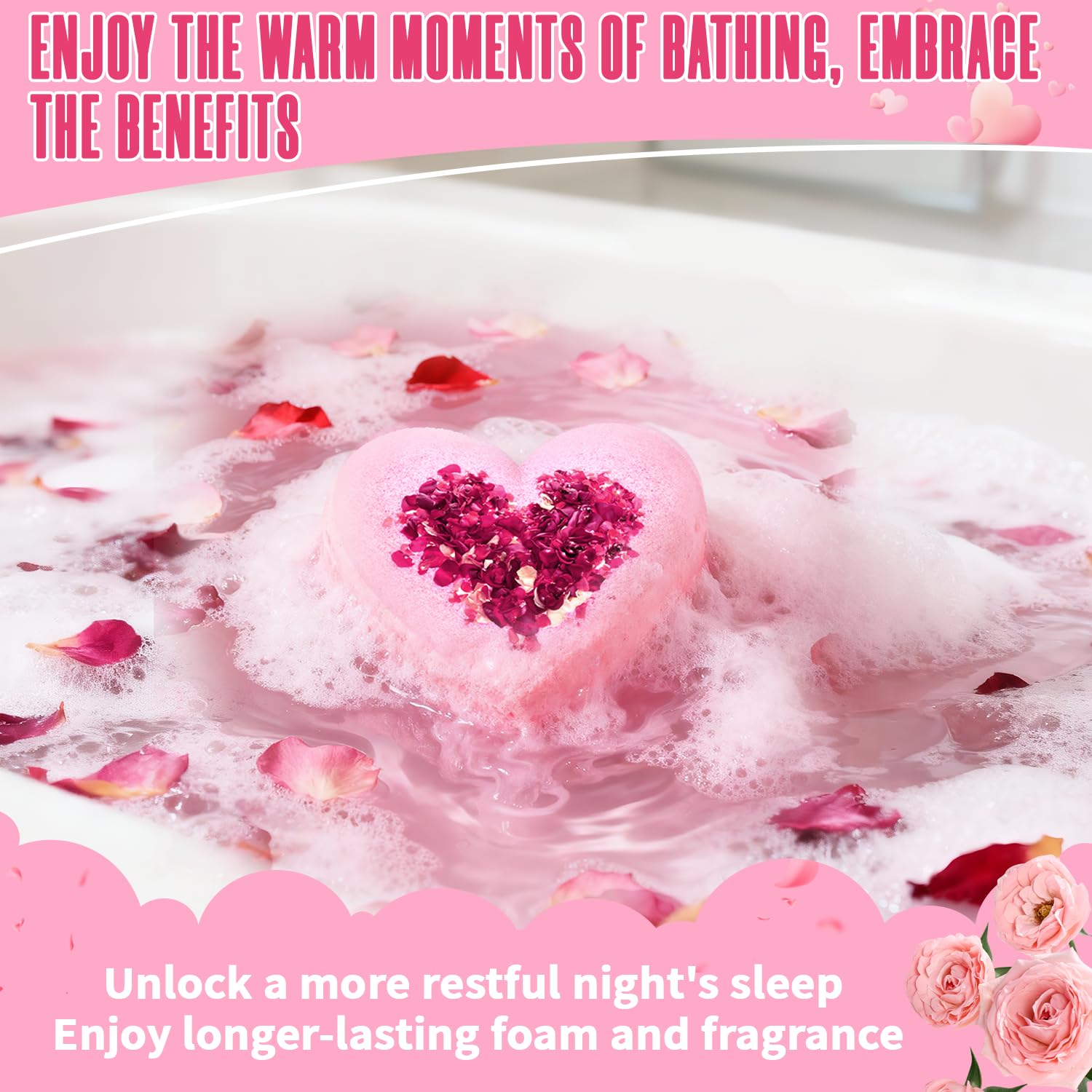 NEWFEIFAN cozy home spa scene with valentines bath bomb