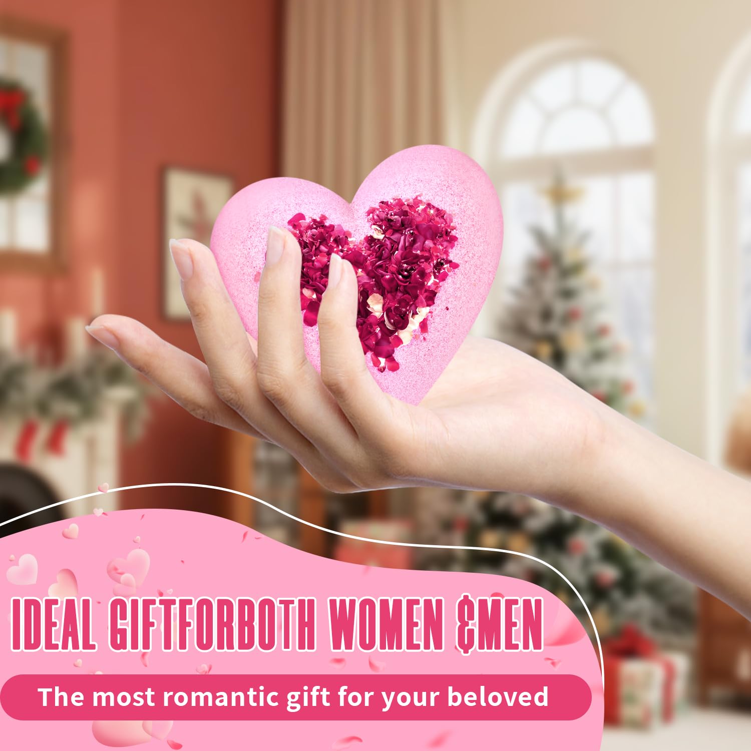 NEWFEIFAN XXL heart-shaped bath bomb designed for gifting