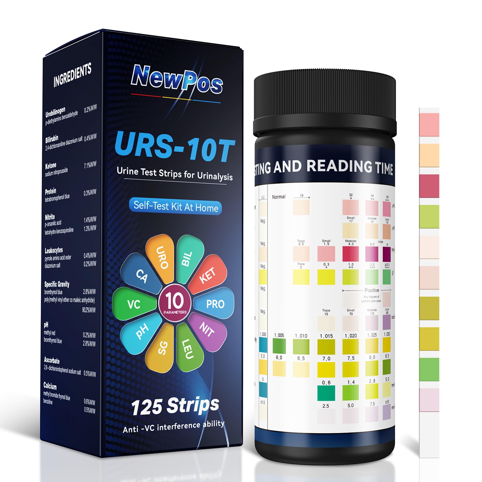 NewPos Urine Test Strips 125-count kit packaging