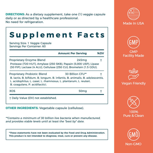 Capsules of NewRhythm Digestive Enzymes vegan formula