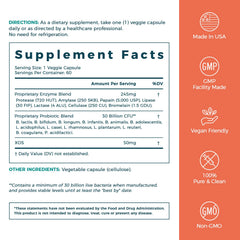 Capsules of NewRhythm Digestive Enzymes vegan formula