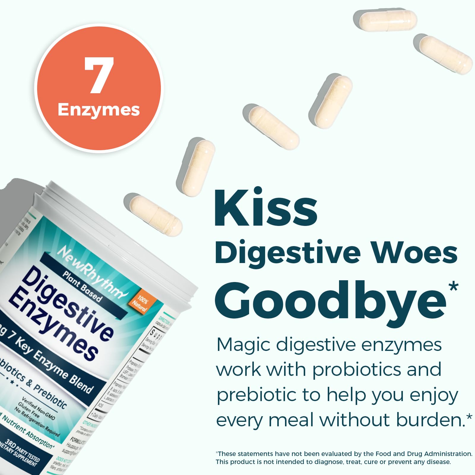 Plant-based digestive enzymes illustration