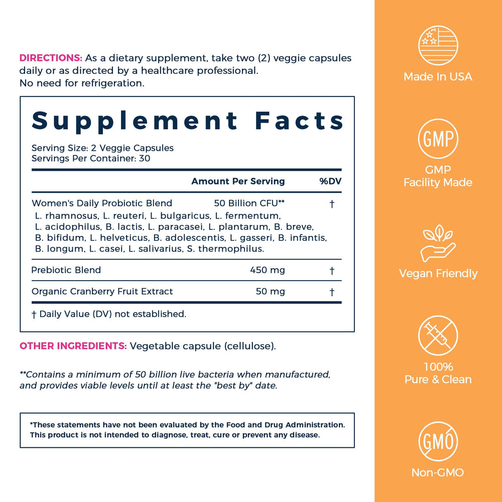 Bottle label showing 50B CFU and 18 strains