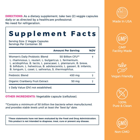 Bottle label showing 50B CFU and 18 strains