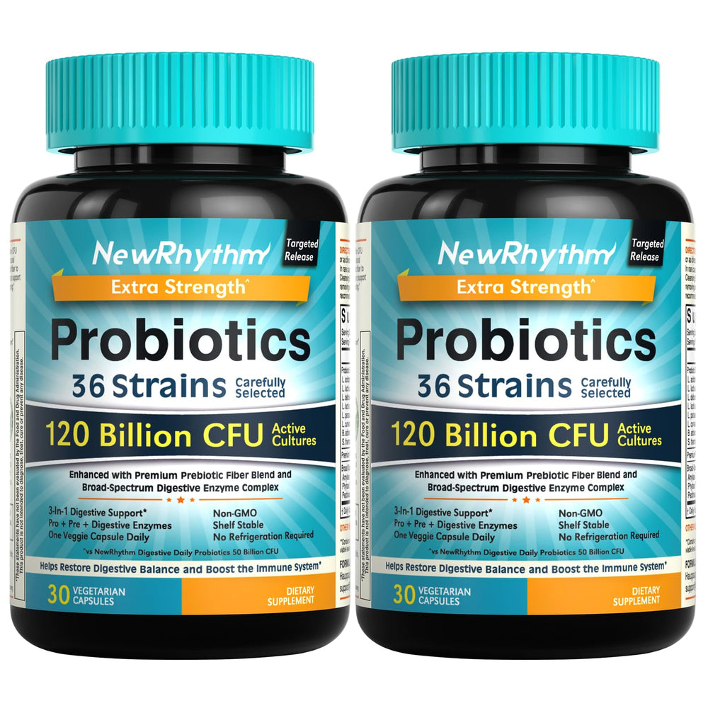 NewRhythm Probiotics 60-count bottle packaging