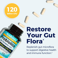 Front view of NewRhythm Probiotics bottle