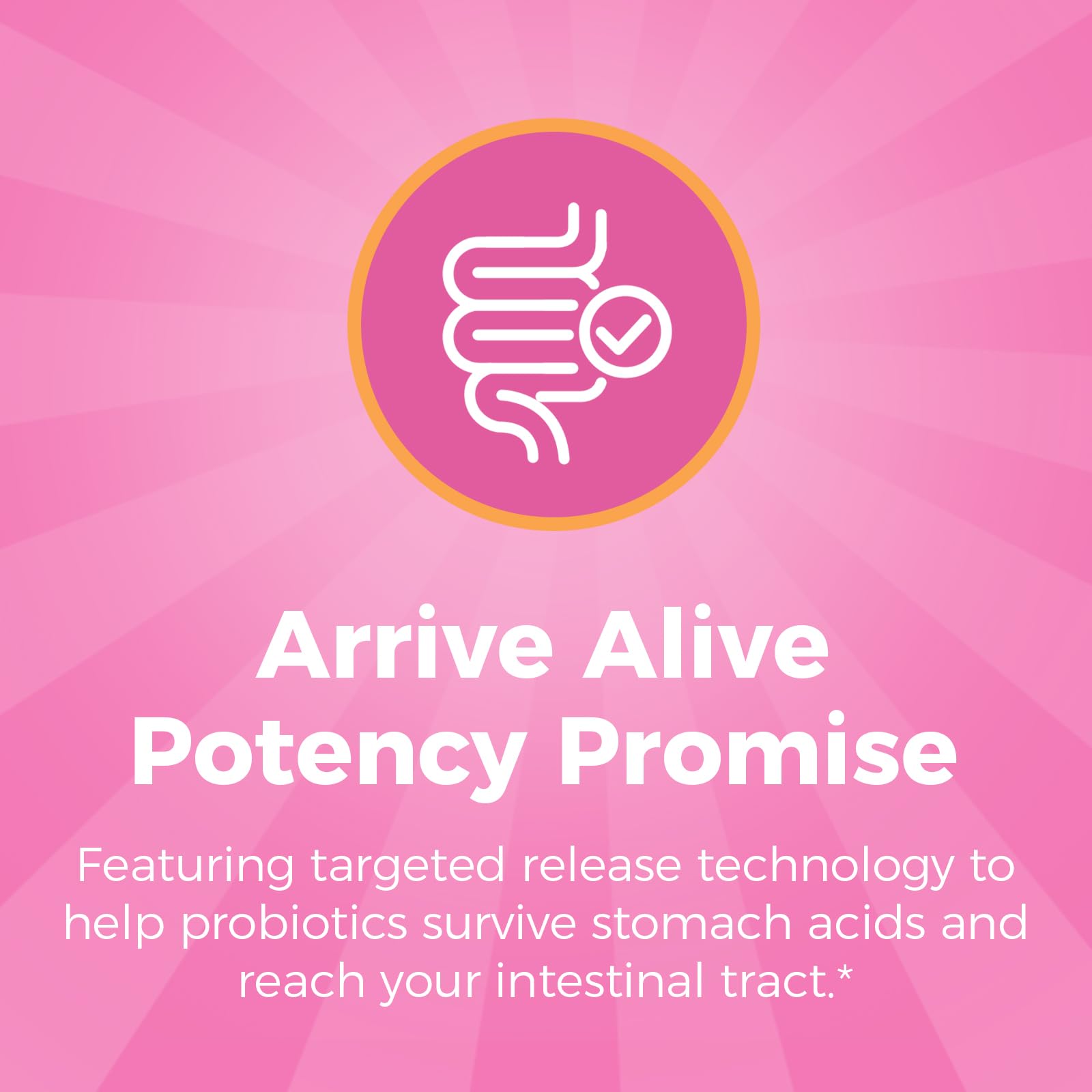 Graphic illustrating targeted-release technology for probiotics