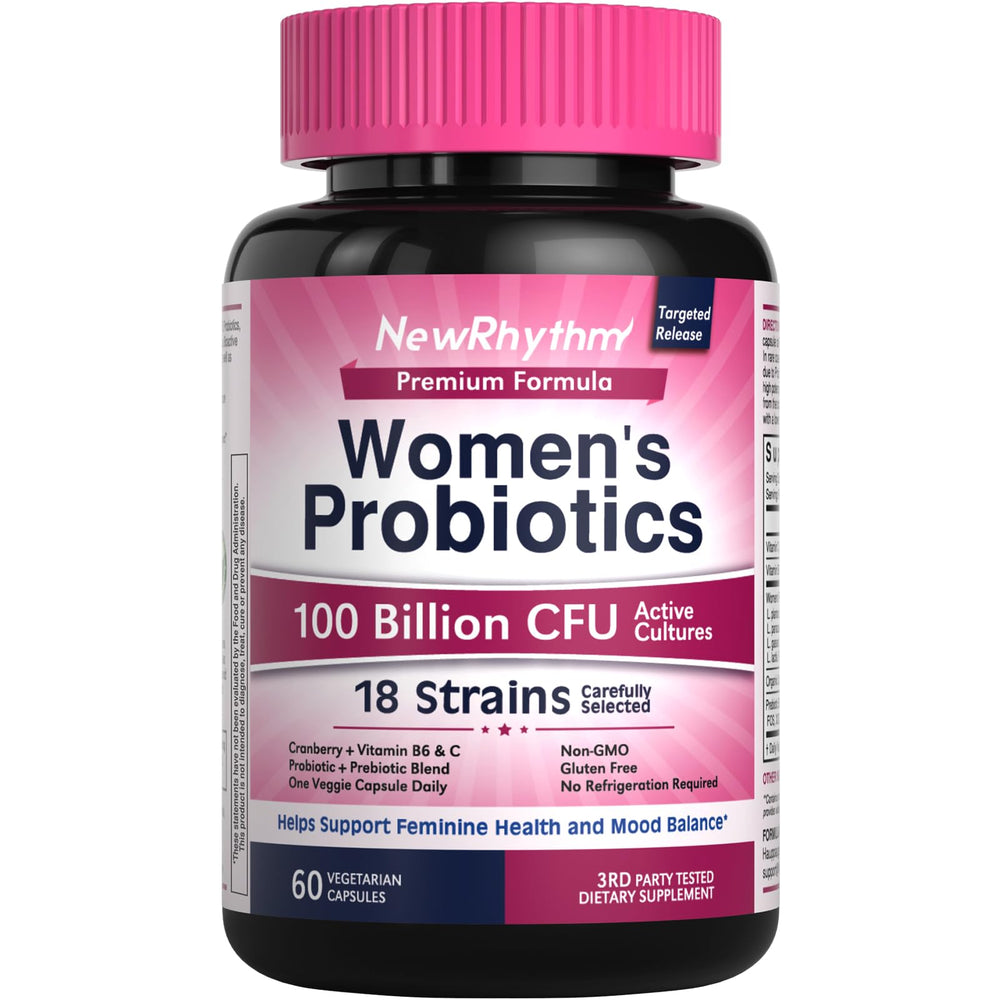NewRhythm Women’s Probiotics bottle and packaging