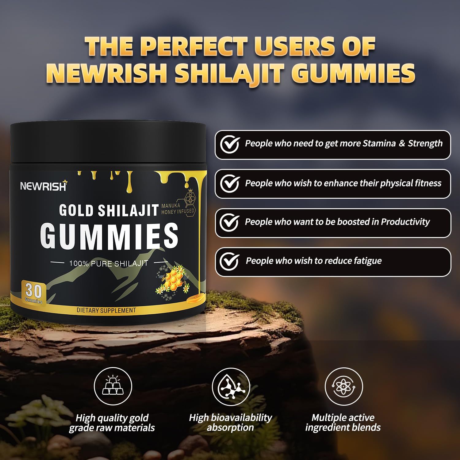 Gummies paired with Southern Hemisphere Manuka honey in packaging