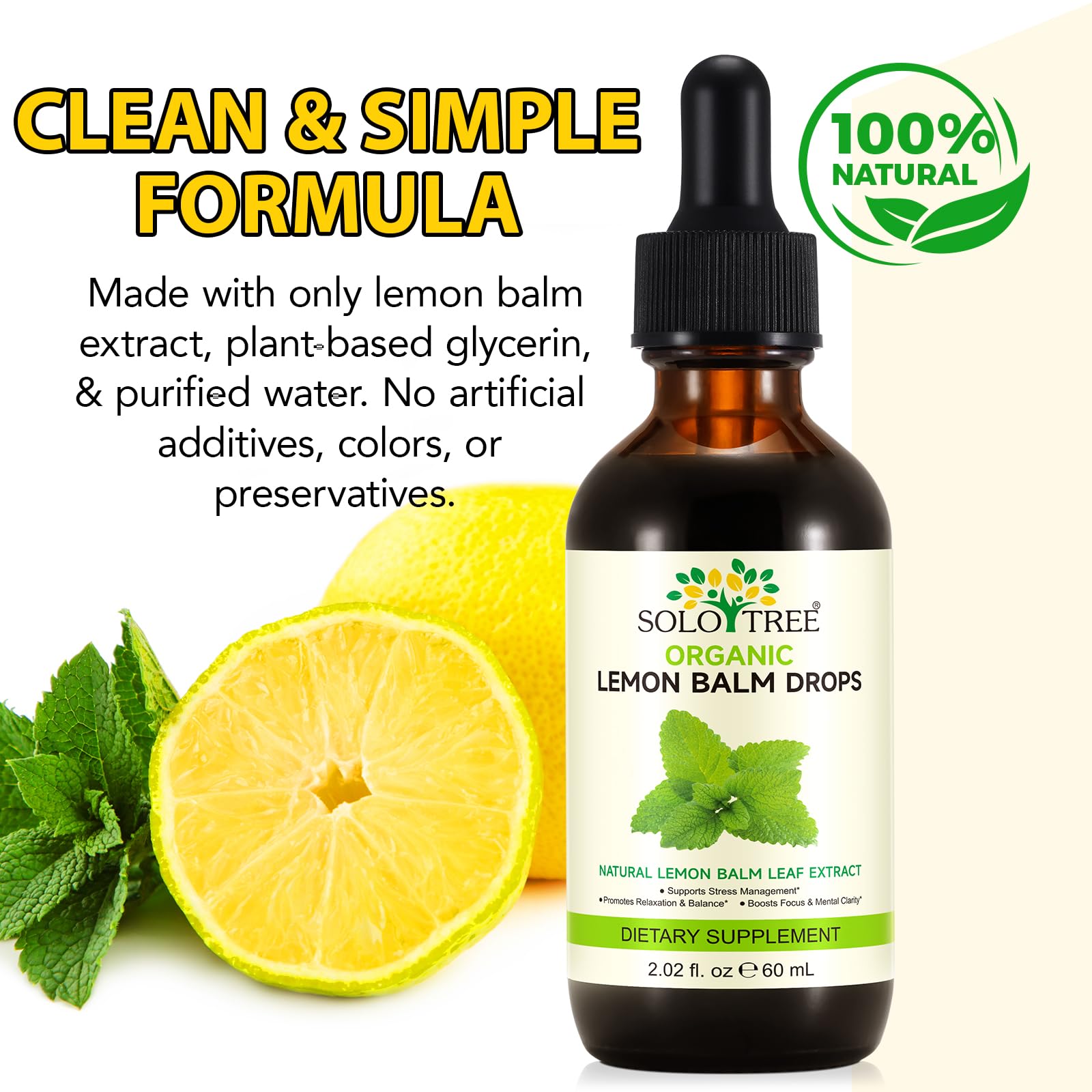 Close-up of Lemon Balm Extract ingredients label